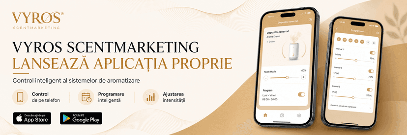 Aplicația VYROS SCENTMARKETING pentru controlul inteligent al sistemelor de aromatizare